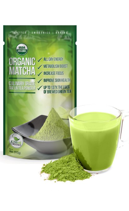 o organics green tea with matcha caffeine content